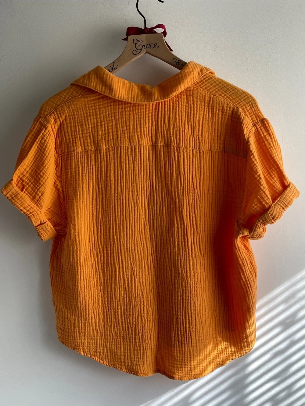 Magaschoni Short Sleeve Top 100% Organic Cotton Gauze Apricot Size S Resortwear - Picture 3 of 8